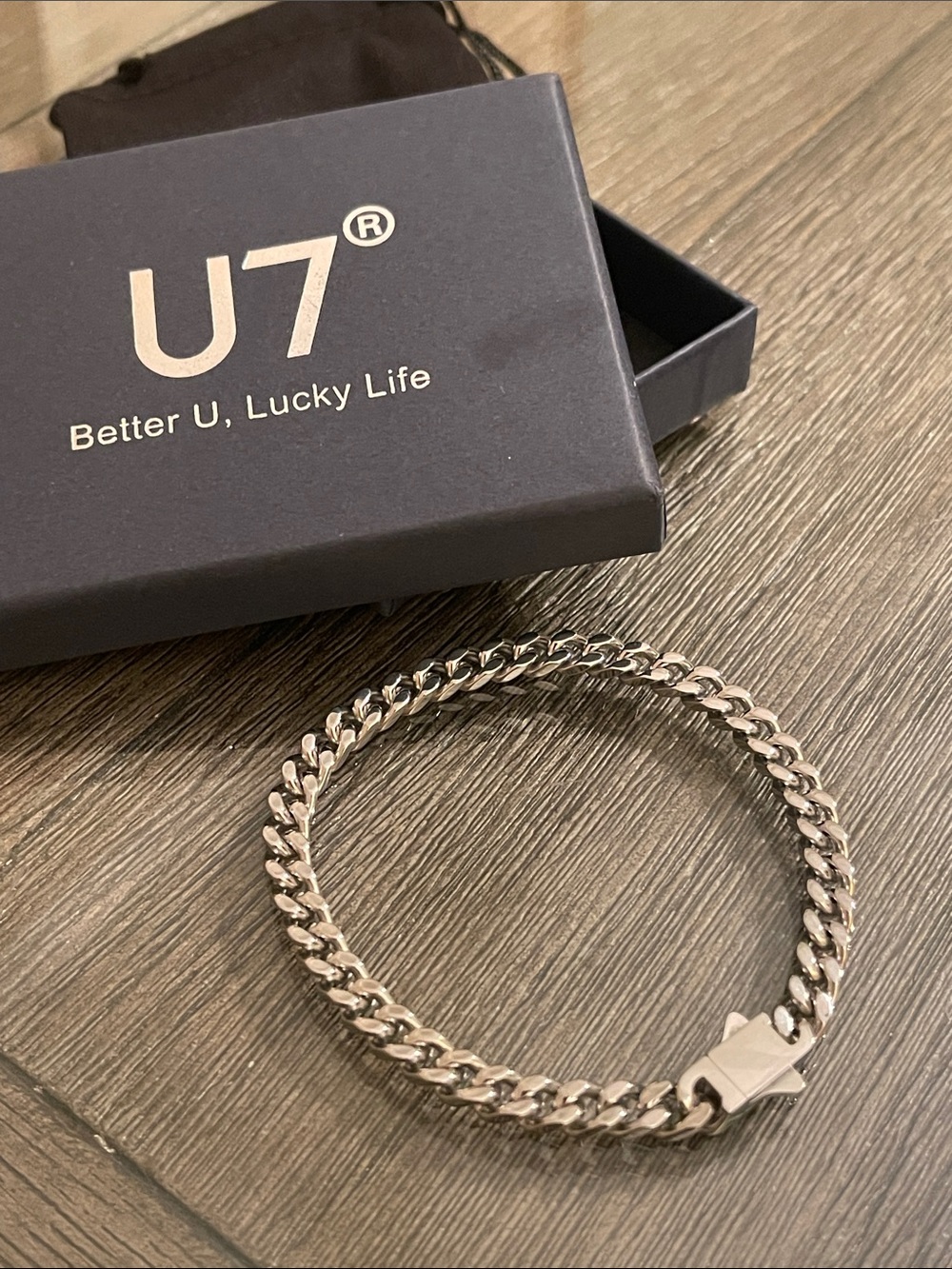 U7 Miami Cuban Style Chain Link Bracelet- Stainless Steel - Approx 7 3/8”